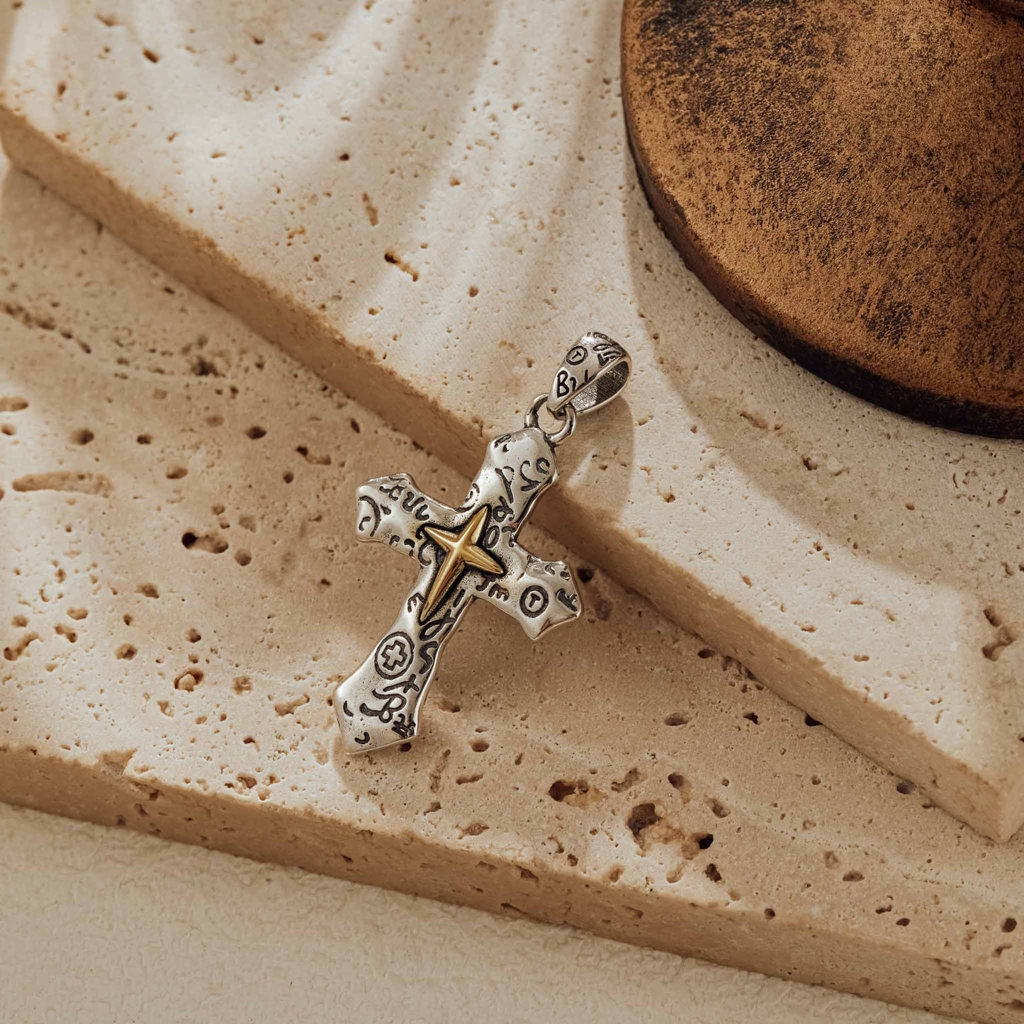 Oxidized Cross Pendant 925 Sterling Silver Necklace
