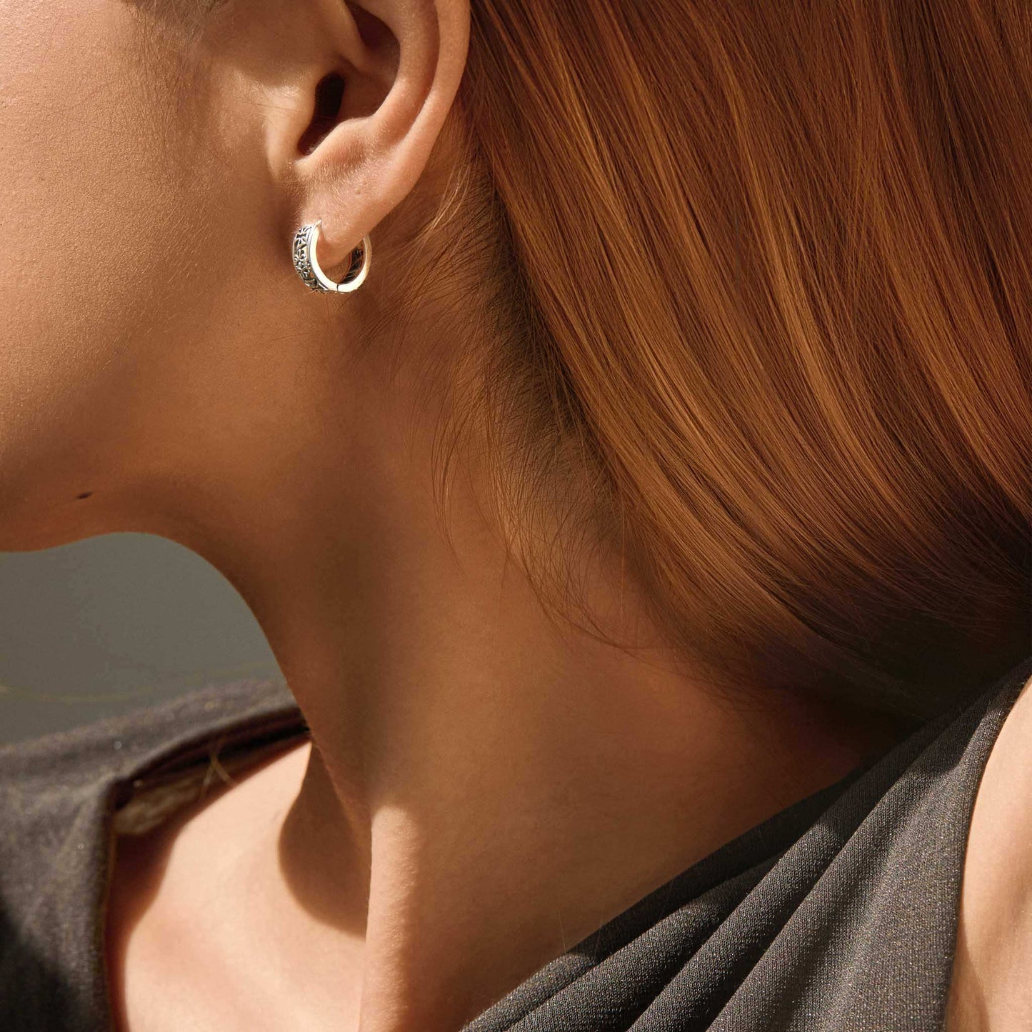 Gothic 925 Sterling Silver Huggie Earrings