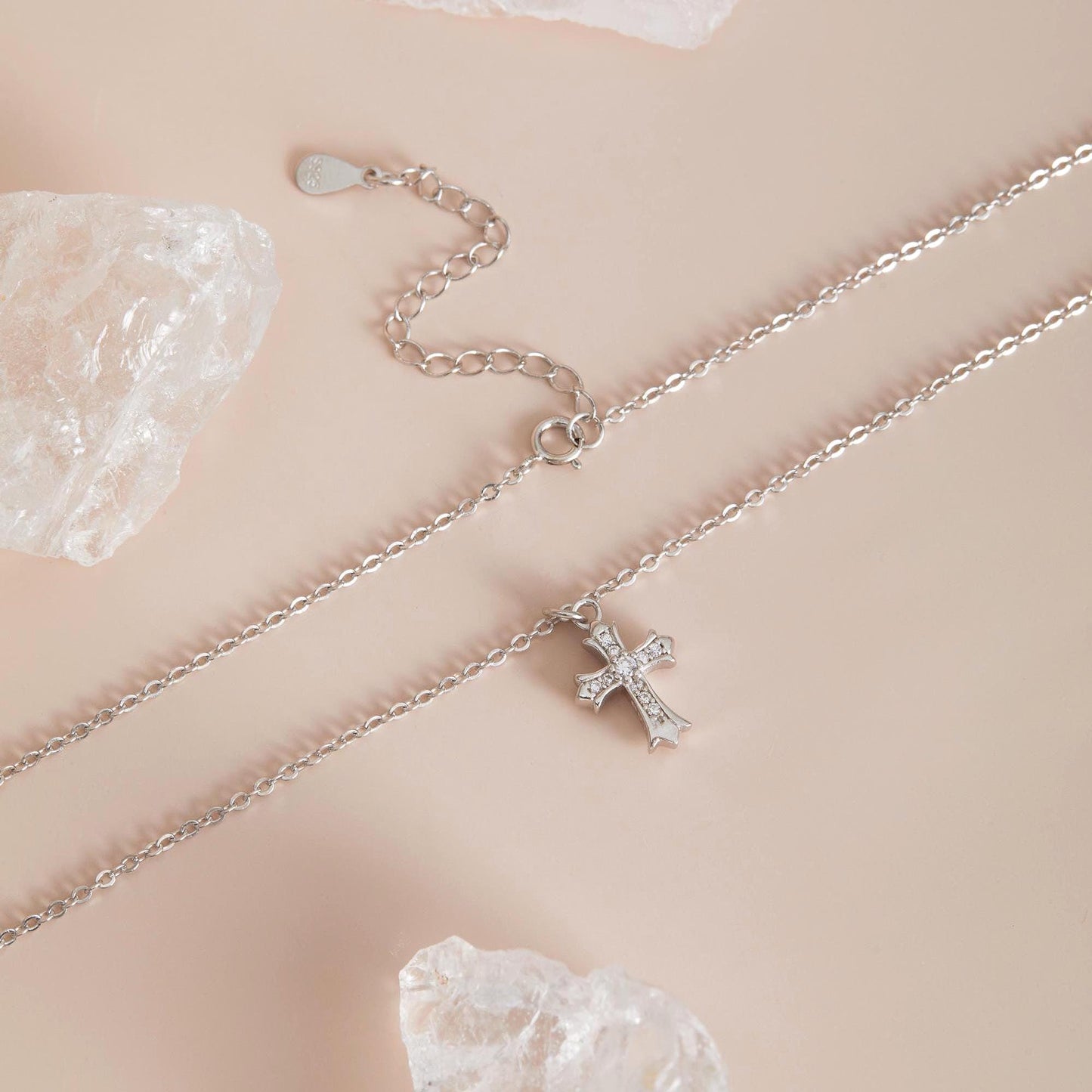 Double-Sided Cross Pendant 925 Sterling Silver Necklace