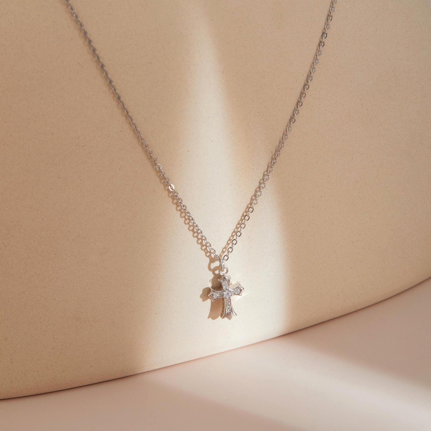 Double-Sided Cross Pendant 925 Sterling Silver Necklace