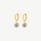 Moissanite Drop Huggie Earrings, 14k Gold Plated Sterling Silver