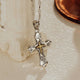 Oxidized Sterling Silver Cross Pendant Necklace