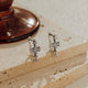 Sterling Silver Gothic Cross Huggie Earrings