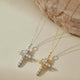 Sterling Silver Cross Spinner Necklace, Rotatable Crown Pendant