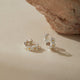 Sterling Silver Daisy Huggie Hoop Earrings, White Flower Detail