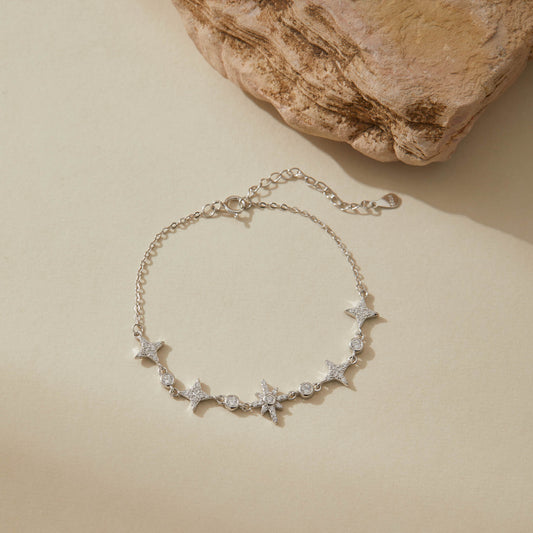 Starry Sky S925 sterling silver bracelet on neutral background