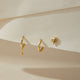 Sterling Silver Star Huggie Earring Set of 3, Gold Plated Ear Stack