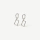 Statement Sterling Silver Chain Link Dangle Earrings, Sculptural Pair