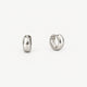 Chunky Sterling Silver Huggie Hoop Earrings, Round Dome Pair
