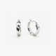 Faceted Sterling Silver Small Hoop Earrings, Chunky Stackable Pair