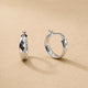 Faceted Sterling Silver Hoop Earrings, Small Chunky Stackable Hoops