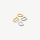Pavé U Hoop Huggie Earrings, Sterling Silver Hinged Pair
