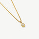 Teardrop Pendant Necklace, Stainless Steel Pear CZ Bezel