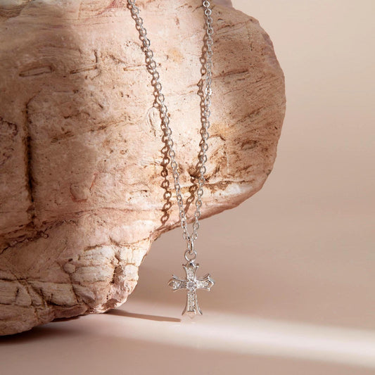 Double-Sided Cross Pendant 925 Sterling Silver Necklace