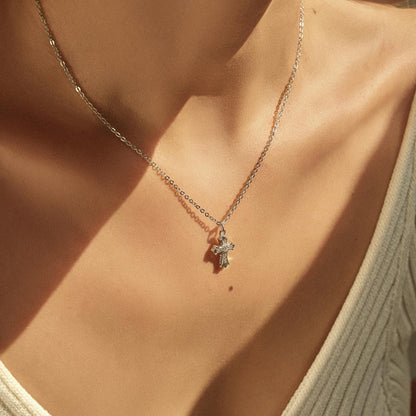 Double-Sided Cross Pendant 925 Sterling Silver Necklace