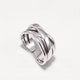 Sterling Silver Crossover Ring, Adjustable Open Band