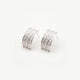 Chunky Sterling Silver Hammered Hoop Earrings, Wide Half Hoop Pair