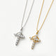 Sterling Silver Cross Spinner Necklace, Rotatable Crown Pendant