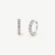 Moissanite Sterling Silver Huggie Hoop Earrings, Hinged Pair