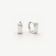 Sterling Silver Small Huggie Hoop Earrings, Geometric Rectangle Pair