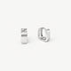 Sterling Silver Square Huggie Hoop Earrings, Small Wide Band Pair